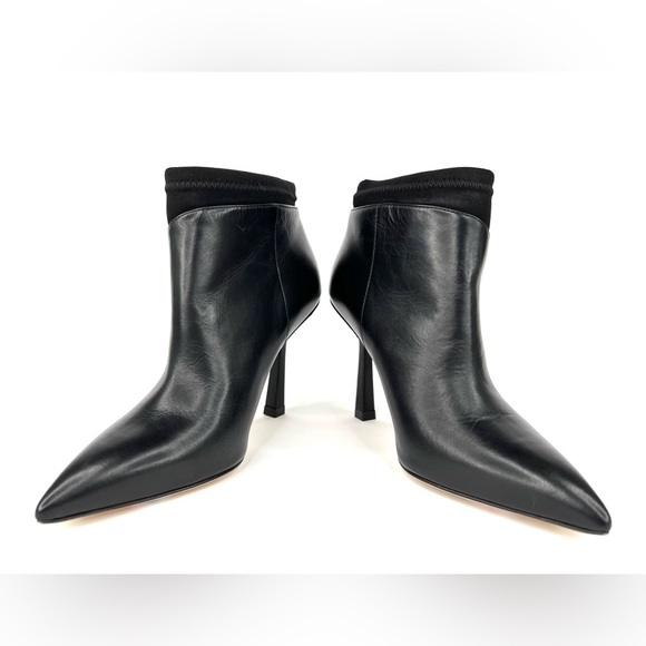 Stuart Weitzman Max Leather Pointed Toe Ankle Stretch Bootie Size US 6.5 - EU 37 - Picture 10 of 11
